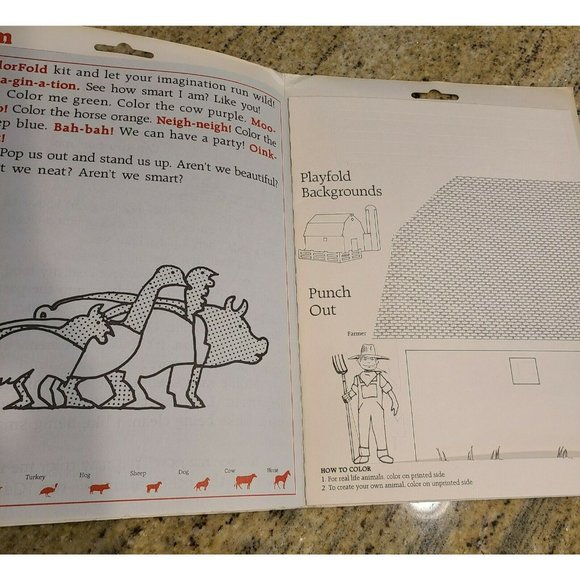 Color Fold Farm Active Coloring Book / Color Punch Out Fold Farm School Project - Picture 6 of 7